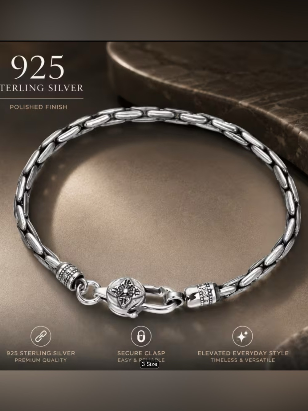 NEW W/OUT TAGS 925 STERLING 4mm VAJRA BYZANTINE WOVEN OXIDIZED BRACELET 8.6” - Picture 13 of 16